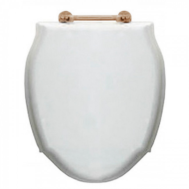 Devon&Devon Westminster Сиденье для унитаза из мдф, микролифт, цвет: белый лакированный/состаренная бронза