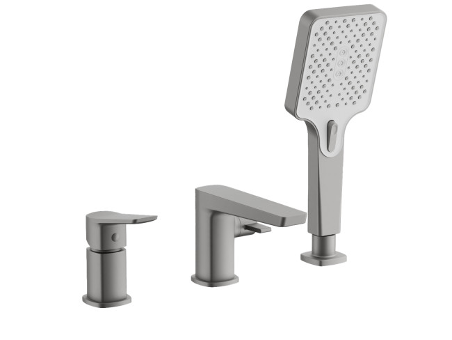 Смеситель для ванны BELZ на борт оружейная сталь (B66715-3)