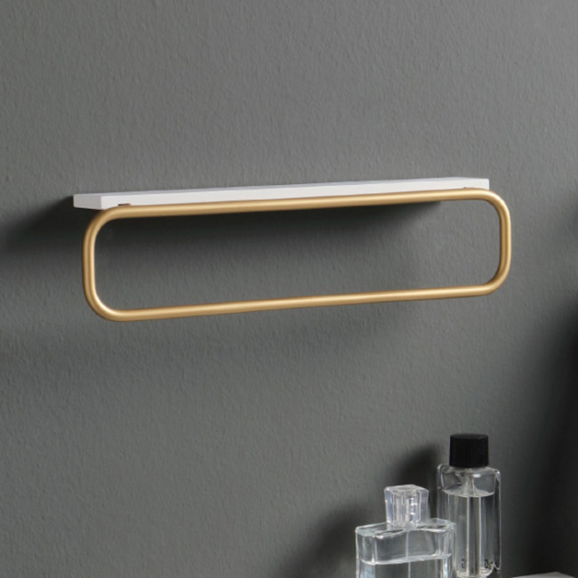 Bertocci Mettitutto Полотенцедержатель 30х7х9см., с белой полкой, цвет: никель Bertocci Mettitutto Полотенцедержатель 30х7х9см., с белой полкой, цвет: никель