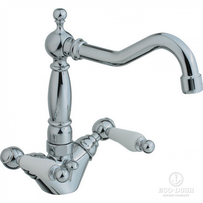 CISAL Arcana Toscana Смеситель двухвентильный для раковины на 1 отв. с донным клапаном, цвет: хром