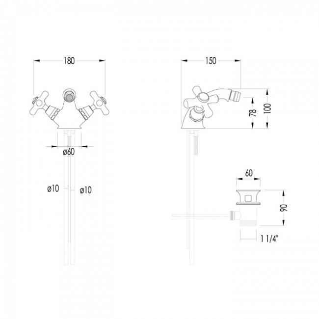 Devon&Devon City Смеситель для биде, цвет: хром UTCI120CR