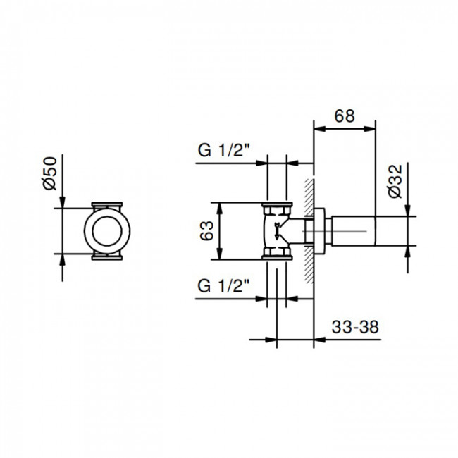Fantini Nostromo Запорный вентиль 1/2", цвет: нержавеющая сталь