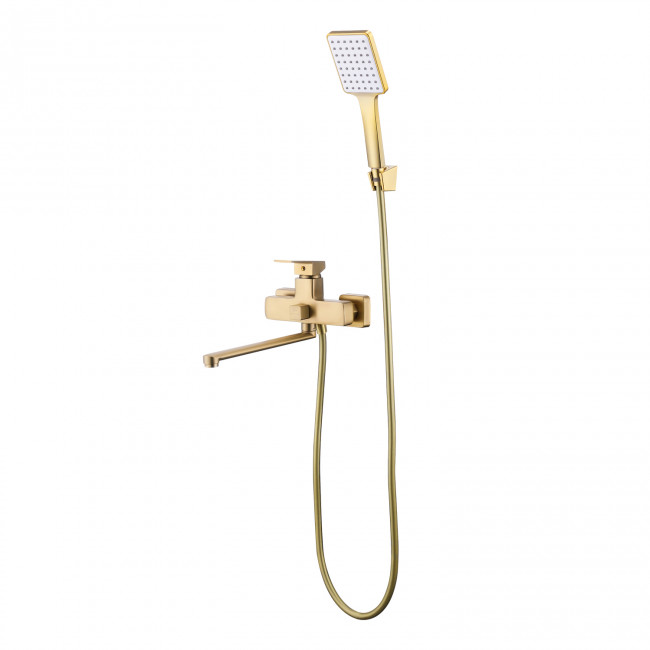 Смеситель Prohanss для ванны и душа универсальный поворотный излив 30 см, золотой сатин (P60.22.03) Смеситель Prohanss для ванны и душа универсальный поворотный излив 30 см, золотой сатин (P60.22.03)