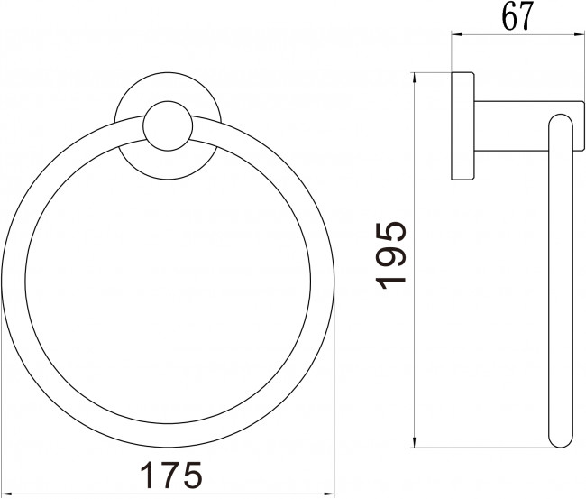 Держатель для полотенец кольцевой Savol (S-005660H)