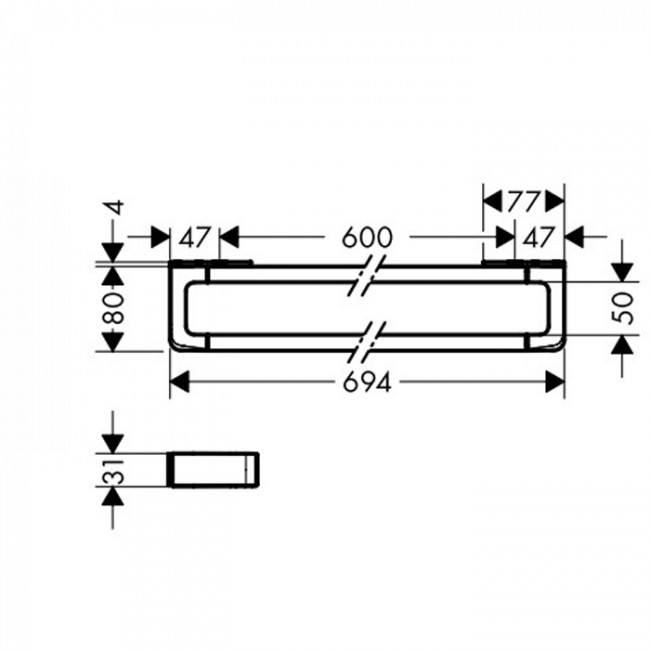 Axor Universal Полотенцедержатель и рейлинг,  наружный размер 69.4см, подвесной, цвет: хром