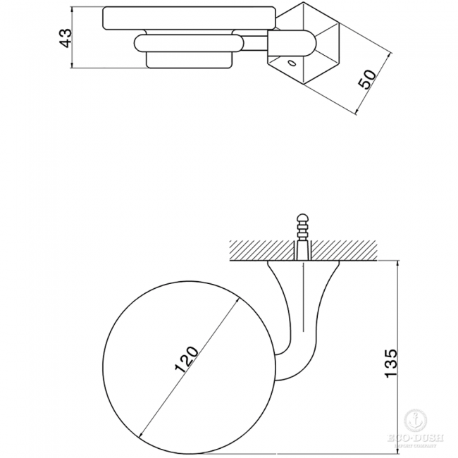CISAL Cherie Мыльница подвесная, цвет: хром/керамика