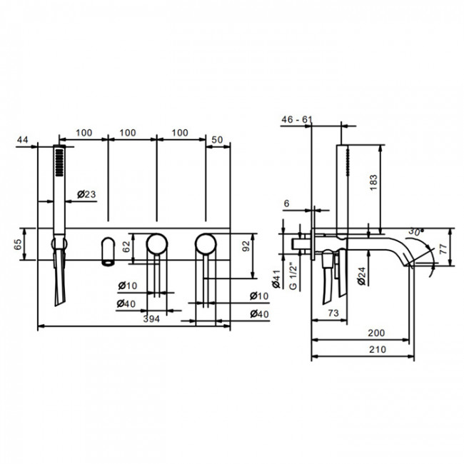 Fantini Nostromo Смеситель для ванны, встраиваемый, цвет: нержавеющая сталь 50 93 E821B
