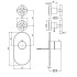 Carlo Frattini Fimatherm Смеситель для душа встроенный, термостатический, 2 запорных вентиля, цвет: черный матовый F5333X2NS F2462