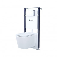 Комплект 3в1: подвесной унитаз, инсталляция и клавиша смыва белая, Basic, IDDIS (BASBI03i73)