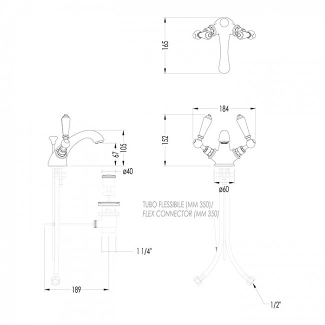 Devon&Devon Black Dandy Смеситель для раковины, цвет: золото MARF54BD