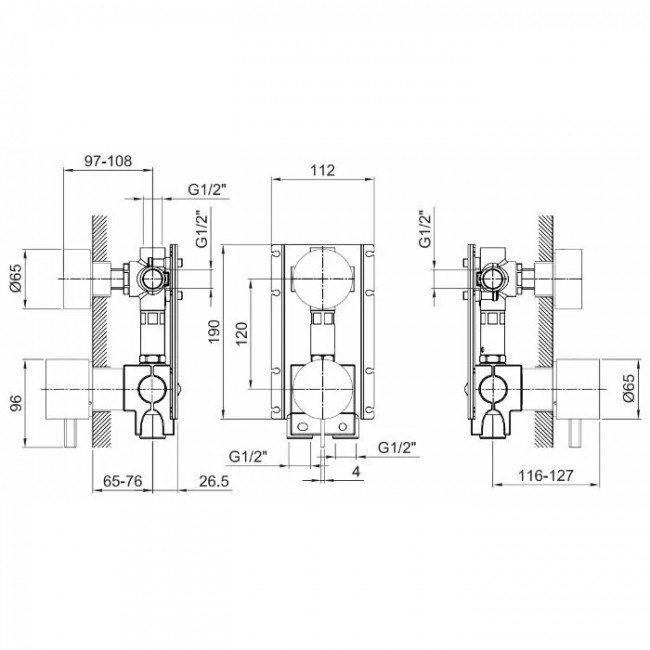 Fantini AF/21 Встраиваемый смеситель для душа, цвет: матовая натуральная сталь 27 93 A587B