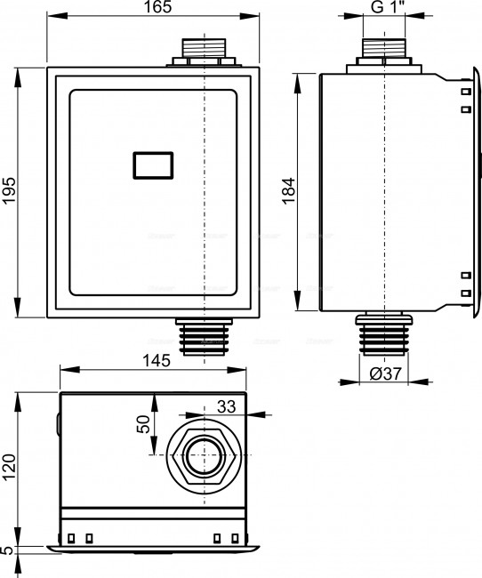 Alcaplast ASP3-B Устройство автоматического смыва для унитаза, хром, 6 B (подключение к аккумулятору)