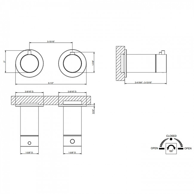 Gessi 316 Смеситель для душа, встраиваемый, термостатический, с переключателем на 2 положения, внешняя часть, цвет: Black Metal Brushed PVD Gessi 316 Смеситель для душа, встраиваемый, термостатический, с переключателем на 2 положения, внешняя часть, цвет: Black Metal Brushed PVD