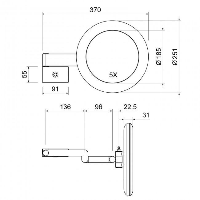 Зеркало с подсветкой Timo Petruma черный (15276/03)