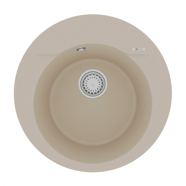 Кухонная мойка Lemark SULA 500 врезная круглая из кварцгранита круглая цвет: Бежевый (9910002)