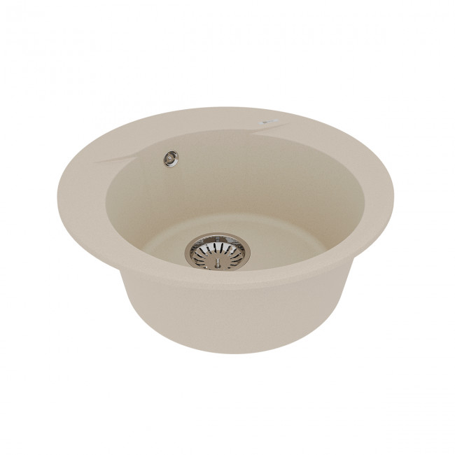 Кухонная мойка Lemark SULA 500 врезная круглая из кварцгранита круглая цвет: Бежевый (9910002)