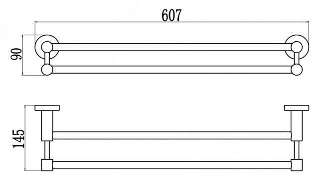 Полотенцедержатель двойной Savol (S-005649C)