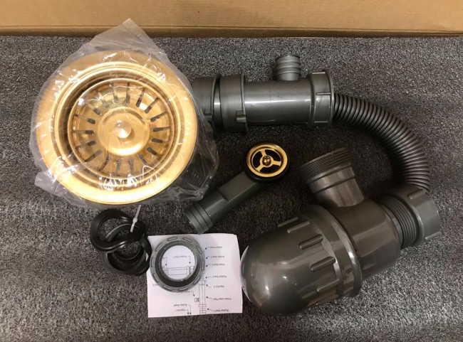 Выпуск круглый с переливом и сифоном ZorG PVD БРОНЗА W 1