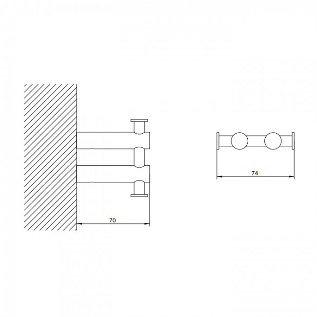 Bongio T Mix Крючок двойной подвесной, цвет: хром Bongio T Mix Крючок двойной подвесной, цвет: хром