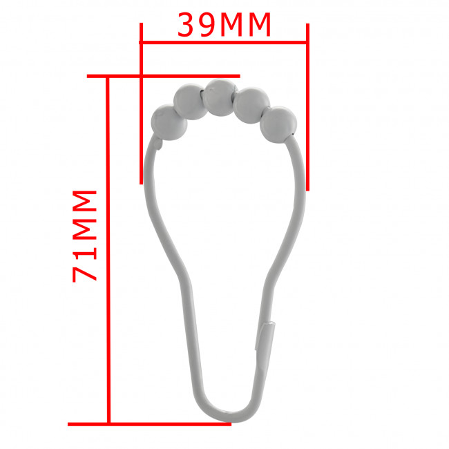 Кольца с роликами и замком FASHUN для навеса шторок в ванную комнату (A9001-8) Кольца с роликами и замком FASHUN для навеса шторок в ванную комнату (A9001-8)