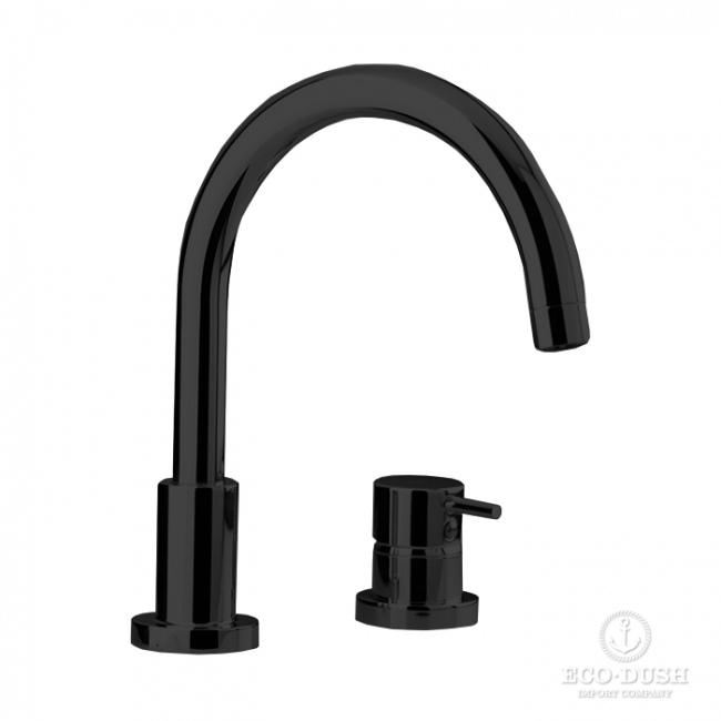 Cisal Less New Смеситель для раковины, на 2 отв., с донным клапаном, излив: 21см, цвет черный матовый