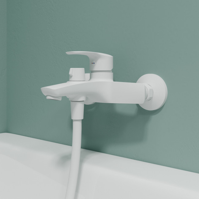 Смеситель для ванны, матовый белый, Ray, IDDIS, RAYWT02i02WA