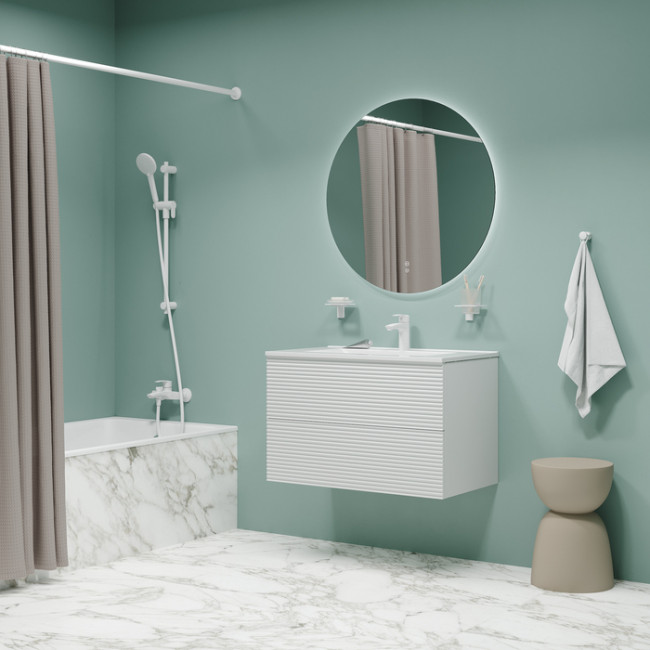 Смеситель для ванны, матовый белый, Ray, IDDIS, RAYWT02i02WA