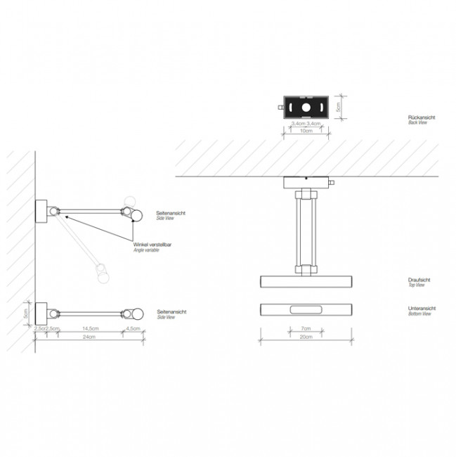 Decor Walther Dim 20 Светильник настенный 20см, 1x G9 max. 40W, цвет: золото