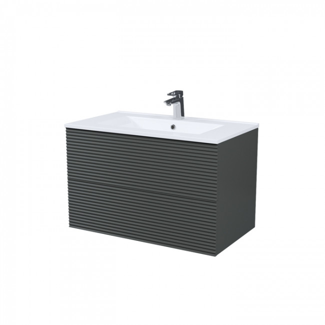 Тумба с умывальником подвесная IDDIS Bild 80 см, темно-серый (BIL80G0i95K) Тумба с умывальником подвесная IDDIS Bild 80 см, темно-серый (BIL80G0i95K)