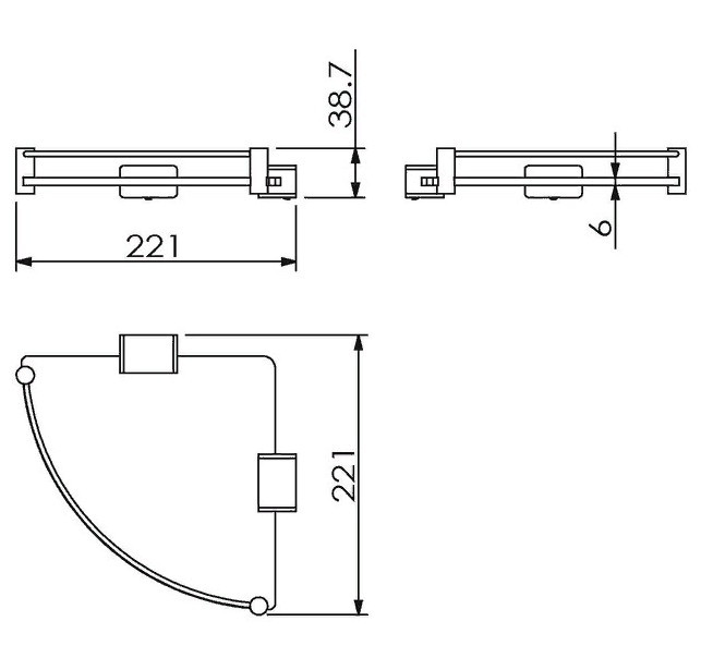 Полка угловая 22 см Langberger Black Edition 11351F-BP Полка угловая 22 см Langberger Black Edition 11351F-BP