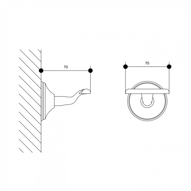 Bongio Fleur blanc Крючок подвесной, цвет: хром