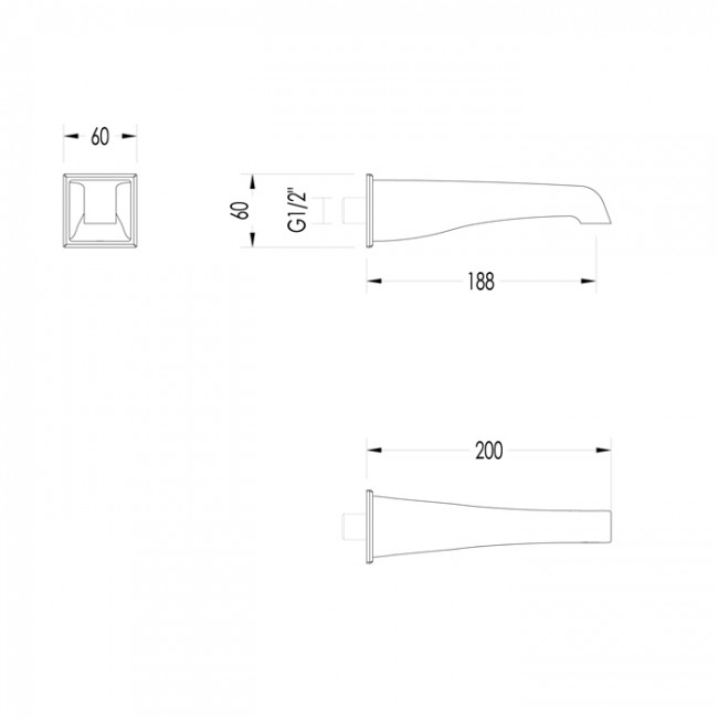 Devon&Devon Time Излив настенный, цвет: хром
