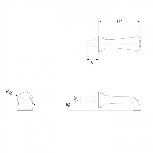 Devon&Devon Black Dandy Излив настенный, цвет: золото