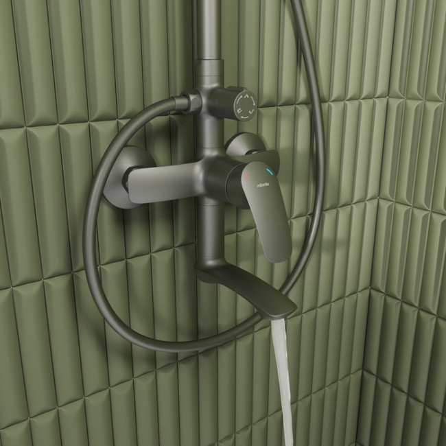 Смеситель для ванны с верхним душем, графит, Rora, Milardo, RORGM4FM06 Смеситель для ванны с верхним душем, графит, Rora, Milardo, RORGM4FM06