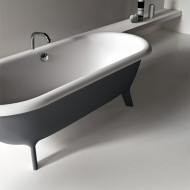 Agape Ottocento Small Ванна отдельностоящая 155x77.5x58 см, слив-перелив хром, цвет: темно-серый