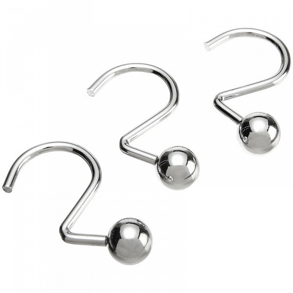 Набор из 12 крючков для шторки Blonder Home Ball Hook Crome BH-BAL/03