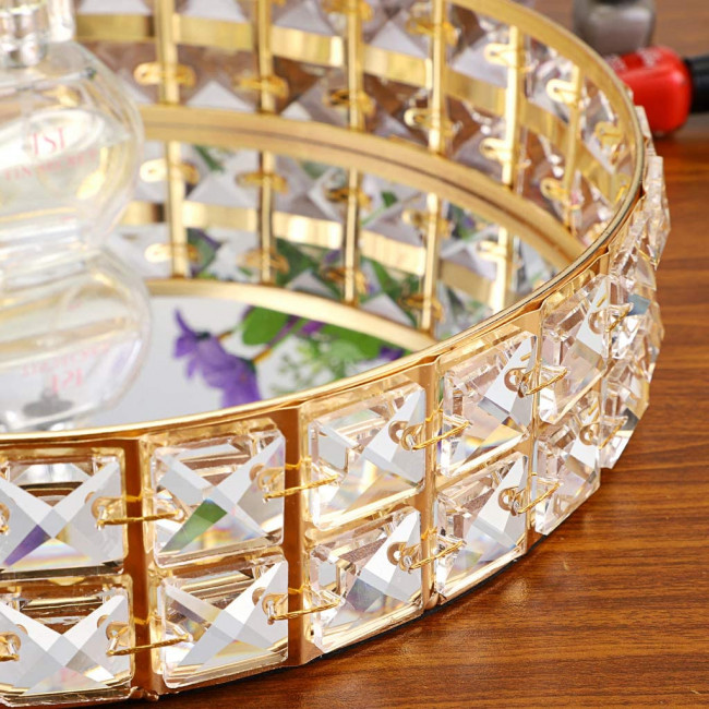 Подставка для предметов 30 см Kassatex Crystal Gold CRY-RTR30-GD