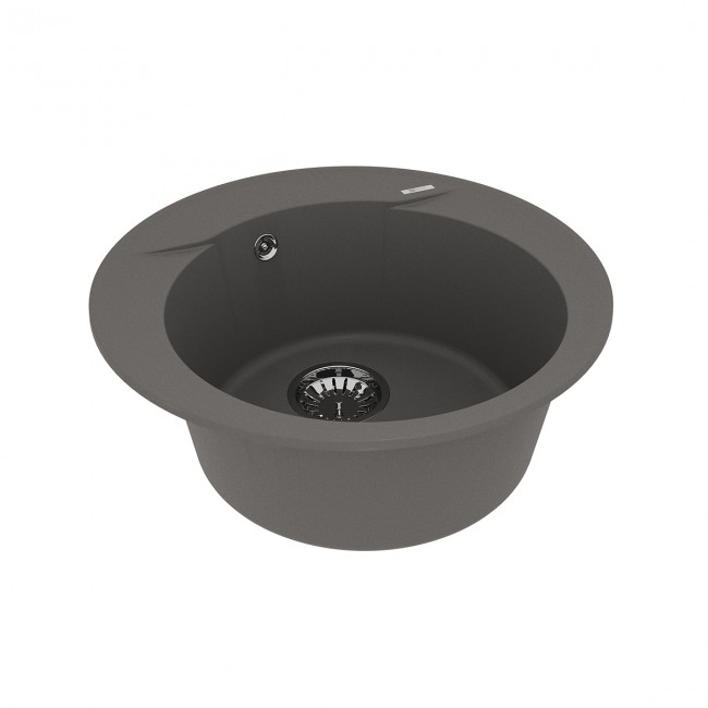 Кухонная мойка Lemark SULA 500 врезная круглая из кварцгранита цвет: Серый шёлк (9910005)