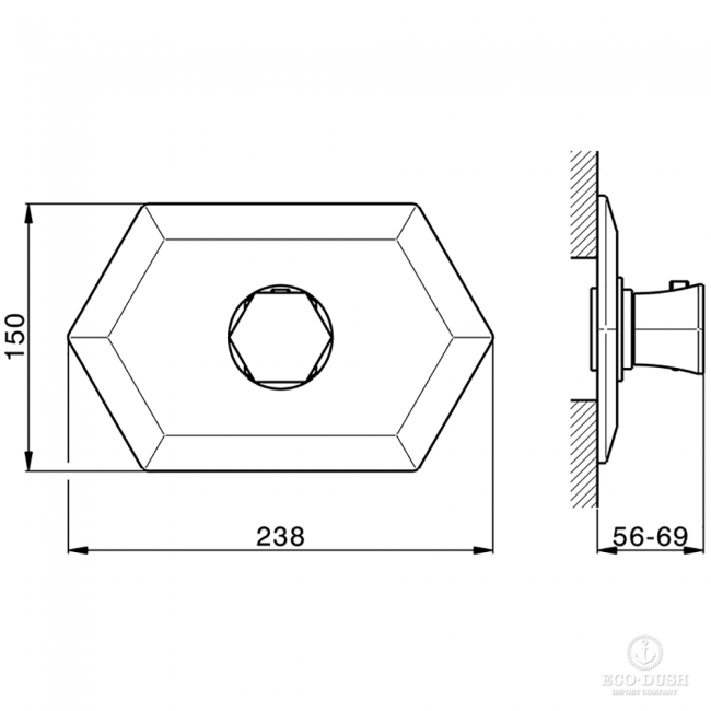 CISAL Cherie Встраиваемый термостатический смеситель для душа, цвет: золото CE00720024