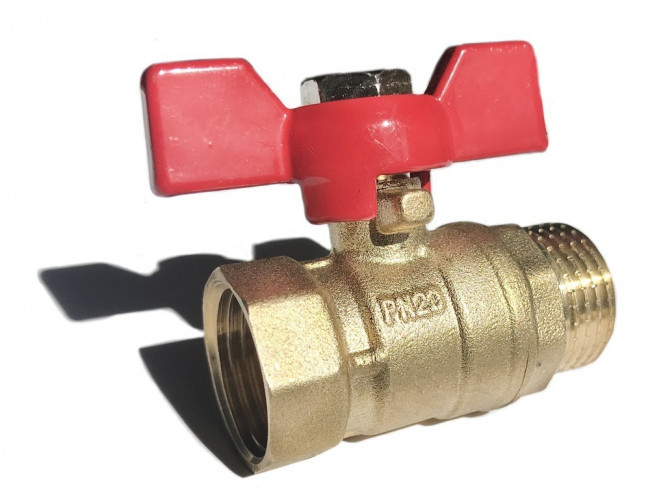 Кран шаровой ProfECO 3/4 ВР-НР муфтовый бабочка Ду20 Ру20 (11Б27п1)