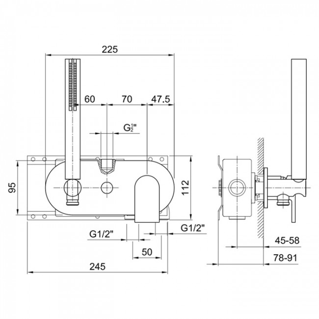 Fantini Mare Смеситель для ванны/душа, встраиваемый, цвет: хром