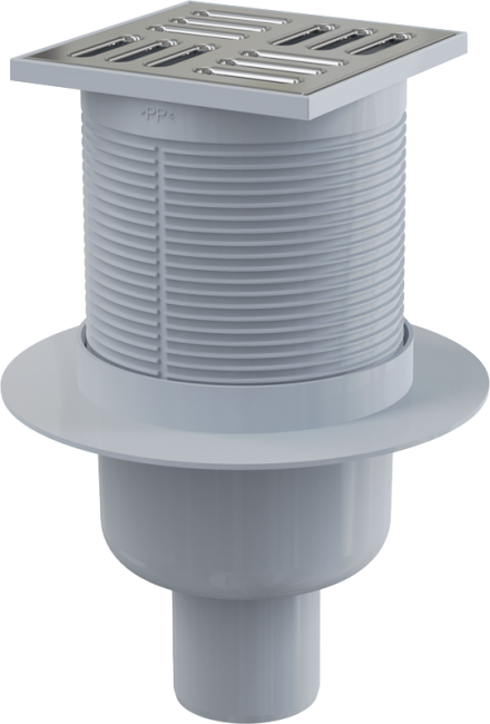 Alcaplast APV2 Сливной трап 105x105/50 мм прямой сток, решетка из нержавеющей стали, гидрозатвор мокрый Alcaplast APV2 Сливной трап 105x105/50 мм прямой сток, решетка из нержавеющей стали, гидрозатвор мокрый