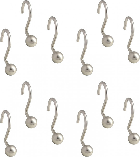 Набор из 12 крючков для шторки Blonder Home Ball Hook Nickel BH-BAL/69