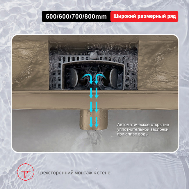 Душевой трап Raglo 600мм, нержавеющая сталь, сатин золотой (R650.60.03)