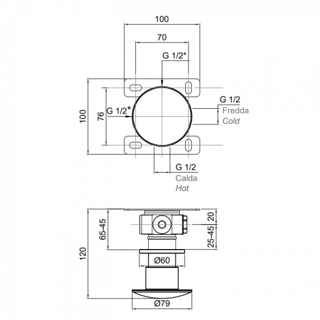 Antonio Lupi MayDay Смеситель, встраиваемый, цвет: графит
