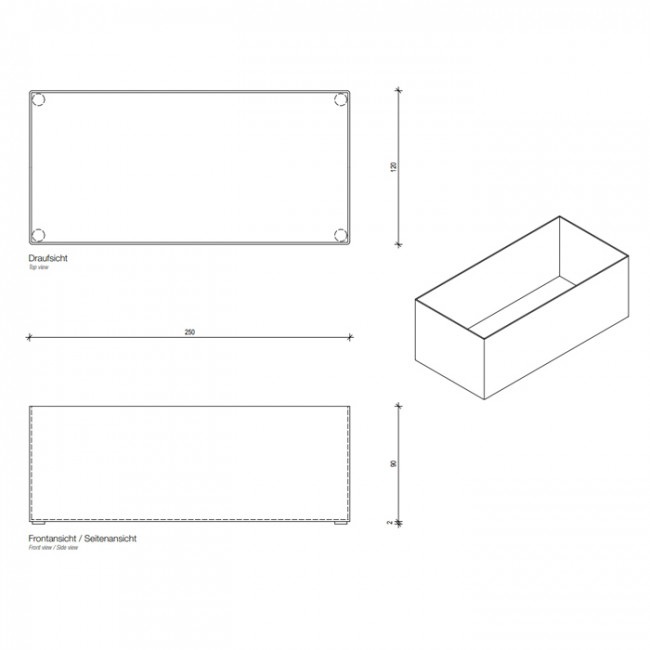 Decor Walther DW 361 Бокс универсальный 25x12x9см, настольный, цвет: хром