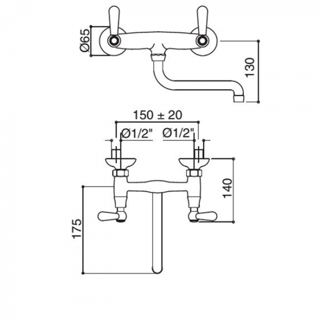 Смеситель для раковины Bongio Mille Nuits, цвет: хром/черный фарфор 22570OR00