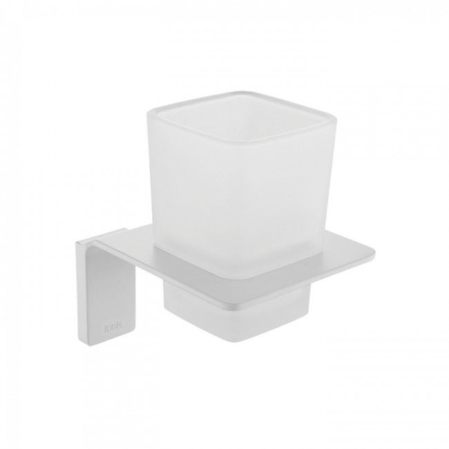 Подстаканник одинарный IDDIS Slide матовое стекло, сплав металлов, белый матовый (SLIWTG1i45)