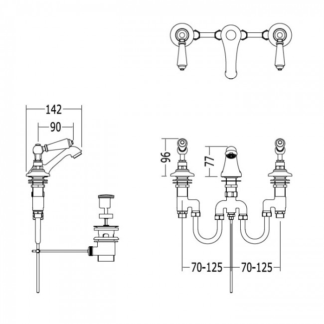 Devon&Devon Dandy Смеситель для биде, цвет: золото MARF45