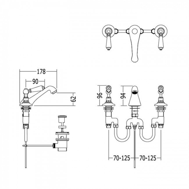 Devon&Devon Black Dandy Смеситель для раковины, цвет: никель блестящий MARF46NKSBD